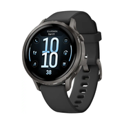 Garmin - Venu 4 - 41mm - Slate Bezel W/ Black Silicone Band