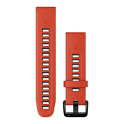 Garmin - Accessory - QuickFit - 20mm Band - Flame Red/Graphite Silicone
