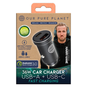 Our Pure Planet - 36W Car Charger - USB-A & USB-C