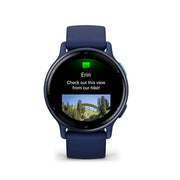 Garmin - Vivoactive 5 - Metallic Navy Aluminium Bezel W/ Navy Case & Silicon Band