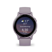 Garmin - Vivoactive 5 - Metallic Orchid Aluminium Bezel W/ Orchid Case & Silicon Band