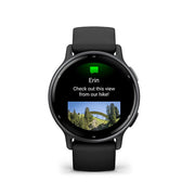 Garmin - Vivoactive 5 - Steel Aluminium Bezel W/ Black Case & Silicon Band