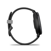 Garmin - Vivoactive 5 - Steel Aluminium Bezel W/ Black Case & Silicon Band