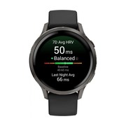 Garmin - Venu 4 - 41mm - Slate Bezel W/ Black Silicone Band