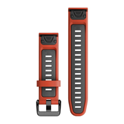 Garmin - Accessory - QuickFit - 20mm Band - Flame Red/Graphite Silicone