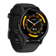 "Garmin Venu 3 - 45mm -  Slate Stainless Steel W/ Black Leather Band (Includes Black Silicone Band) "