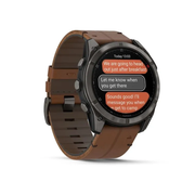 Garmin - Fenix 8 Pro - Sapphire - 47mm - Amoled - Carbon Gray DLC Titanium W/ Chestnut Leather Band & Black/Pebble Gray Silicone Band