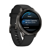 Garmin - Venu 4 - 41mm - Slate Bezel W/ Black Silicone Band