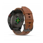 Garmin - Fenix 8 Pro - Sapphire - 47mm - Amoled - Carbon Gray DLC Titanium W/ Chestnut Leather Band & Black/Pebble Gray Silicone Band
