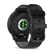 "Garmin Venu 3 - 45mm -  Slate Stainless Steel W/ Black Leather Band (Includes Black Silicone Band) "