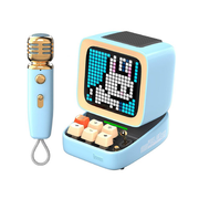 Divoom - Ditoo-Mic Mini BT Speaker W/ Mic For Karaoke - 15W - Blue