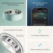 Oura - Ring 4 - Smart Ring - Size 6 - Ceramic Tide
